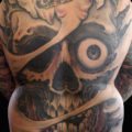 Backpiece Black & Grey Skull Tattoo