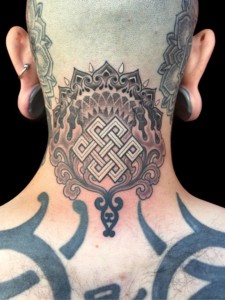 Back Black & Grey Blackwork Geometric/Mandala Tattoo