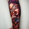Arm Girl Head Portraits Realistic/Realism Woman Tattoo