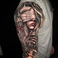 Arm Black & Grey Girl Head Realistic/Realism Woman Tattoo